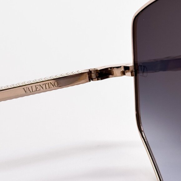 NEW VALENTINO V-HEXAGON VLS-115A WOMEN GRAY TITANIUM SUNGLASSES VALENTINO